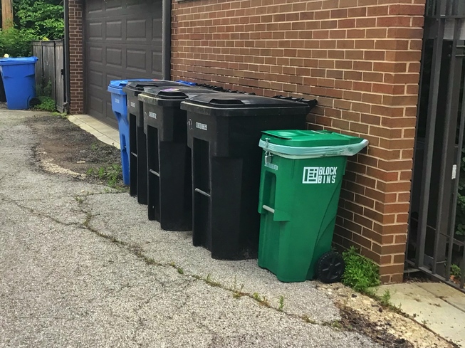 Block Bin size comparison with regular waste bins